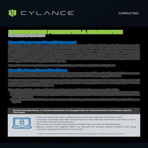 Cylance Ransomware-Remediation & Prevention Consulting Data-sheet