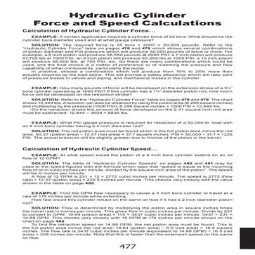 Cylinder force and speed calc