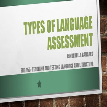Types of Assessment
