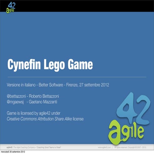 Cynefin Lego Game Agenda (versione 2.0 in Italiano) 