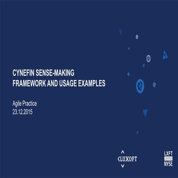 Cynefin sensemaking framework and usage examples