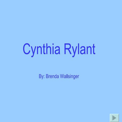 Cynthia Rylant Poster | PPTX
