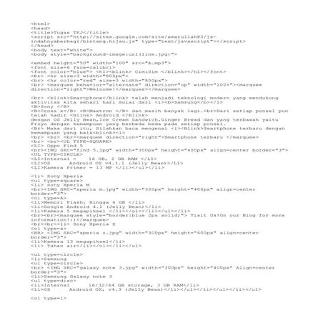 HTML Text di Notepad