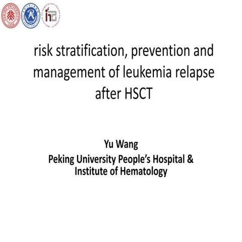 Risk Stratification for High Risk AML | PPTX