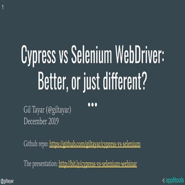 Cypress vs Selenium WebDriver: Better, Or Just Different? -- by Gil ...