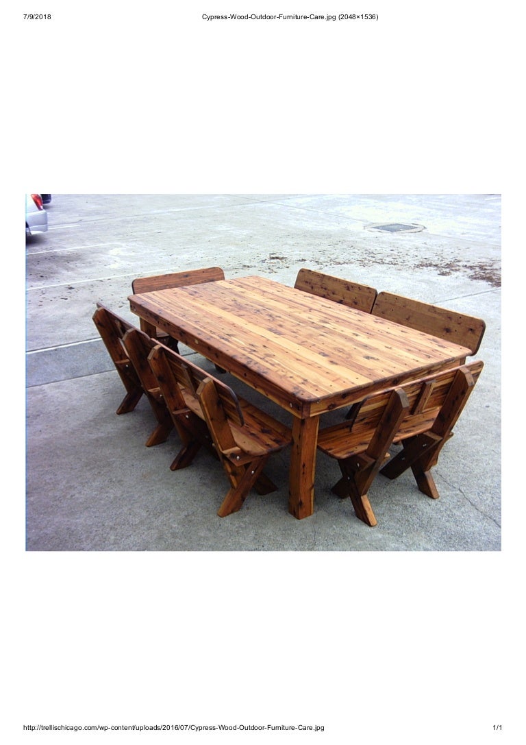 Cypress wood outdoor furniture