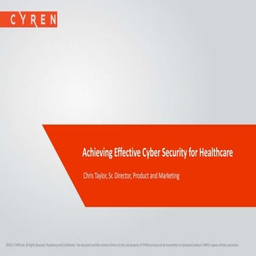 Webinar: CYREN WebSecurity for Healthcare