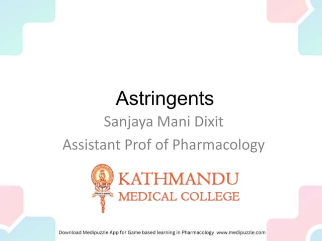 Drugs used as styptics, detail pharmacology of the drugs used as ...