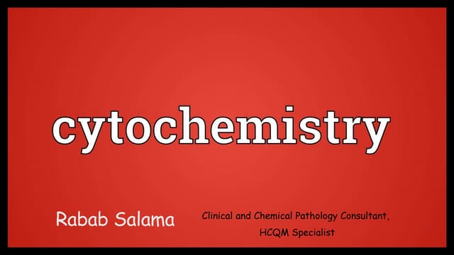 Cytochemistry i