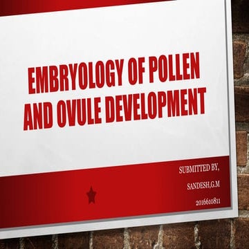 Embryology of pollen and ovule development