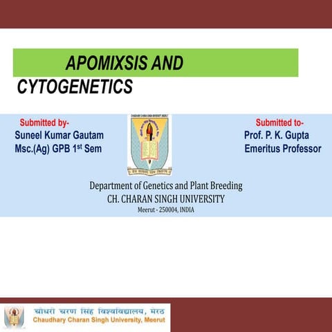 Cytogenetics of apomixis by Suneel kr Gautam