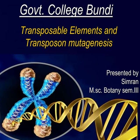 Transposable elements & Transposon mutagenesis 