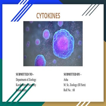 CYTOKINES produced inside the organisms and their biological functions.pptx