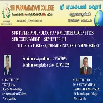 CYTOKINES CHEMOKINE LYMPHOKINES- properties functions