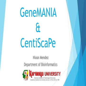 Cytoscape plugins - GeneMania and CentiScape