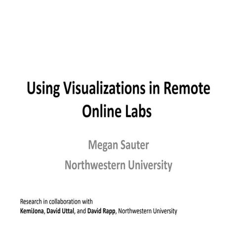 Using Visualizations in Remote Online Labs - Talk at CyTSE