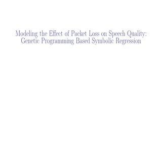 Modeling the Effect of Packet Loss ...