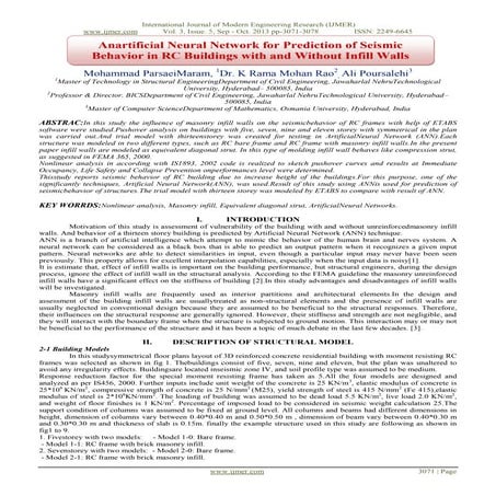 Anartificial Neural Network for Prediction of Seismic Behavior in RC Building...
