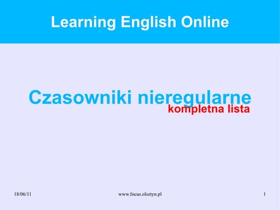 Irregular verbs | PPT