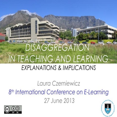 Czerniewicz disaggregation in teaching and learning explanations & implications