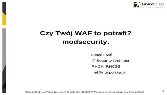Leszek Miś "Czy twoj WAF to potrafi"