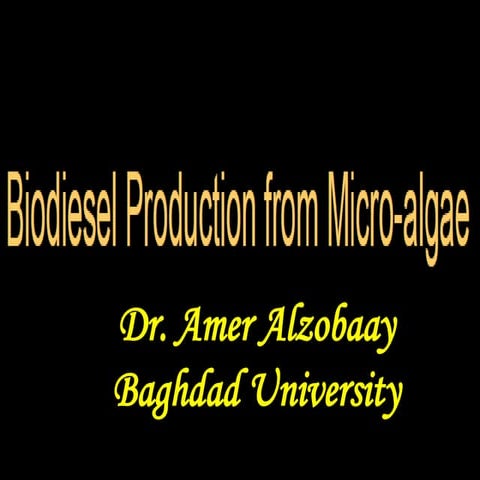Biodiesel production from micro-algae