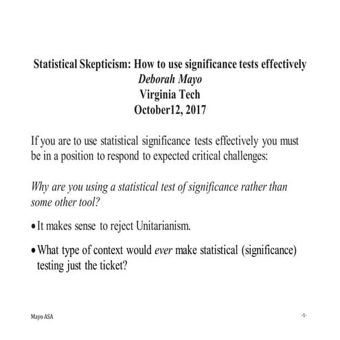 Statistical skepticism: How to use significance tests effectively 