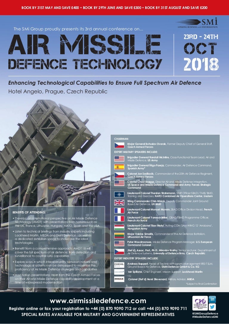 SMi Group�s 3rd annual Air Missile Defence Technology 2018