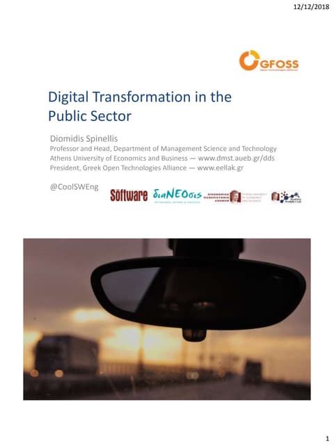 D.Spinellis | Digital Transformation in the Public Sector