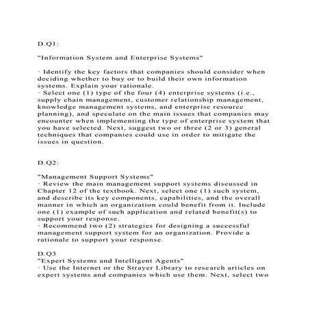D.Q1Information System and Enterprise Systems· Identify.docx