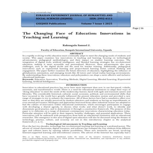 The Changing Face of Education: Innovations in  Teaching and Learning (www.ki...