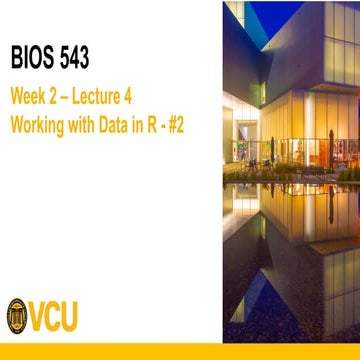 How to work with data in R coding and Biostats | PPTX
