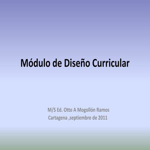 Diseño Curricular 