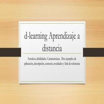 d- learning aprendizaje a distancia