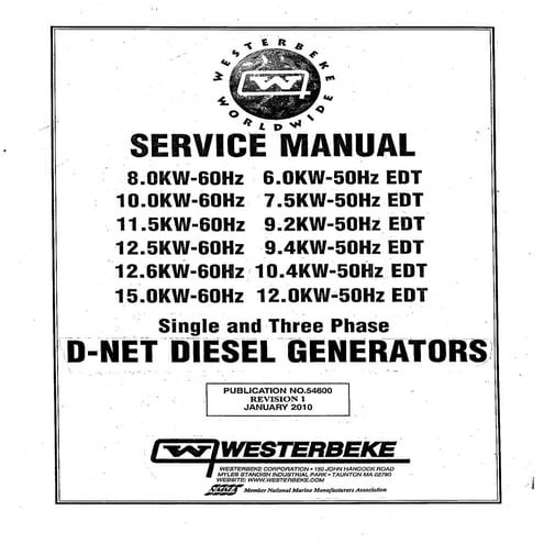 D net diesel generators   single and three phase - 8 to 15 kw _ service manua...