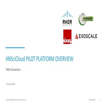 HNSciCloud PILOT PLATFORM OVERVIEW