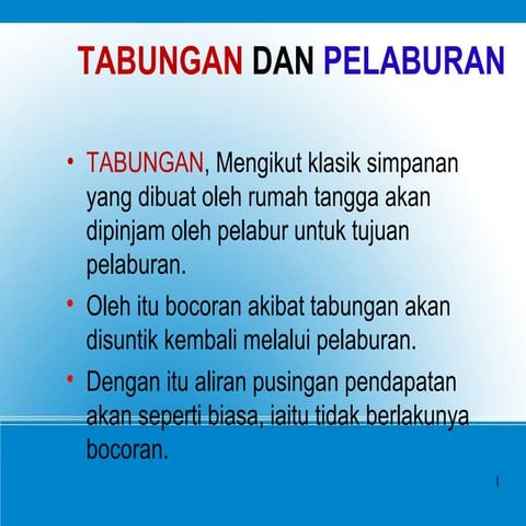 Ekonomi -  Tabungan pelaburan