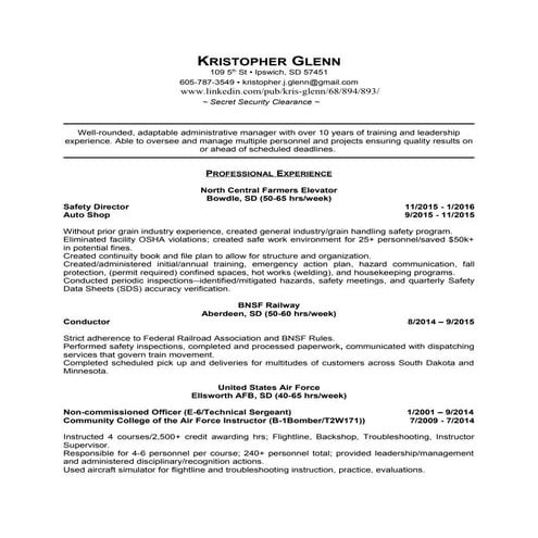 New All Inclusive Resume