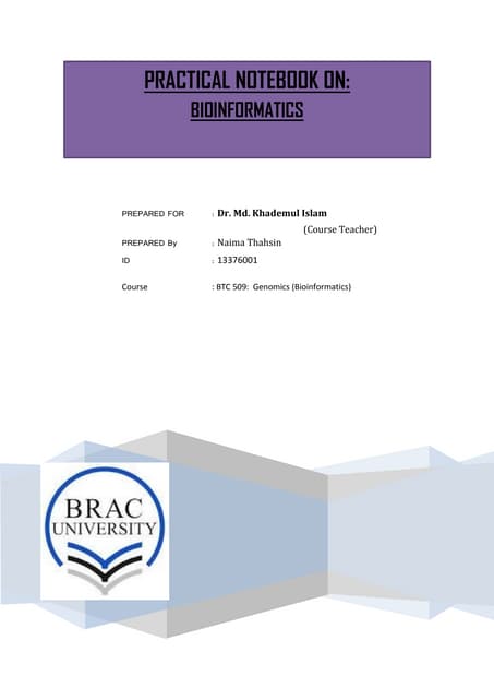 Bioinformatics.Practical Notebook