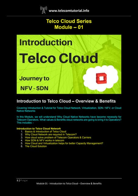 Telco Cloud - 01. introduction to Telco cloud