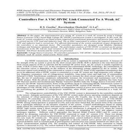 Performance Investigation of a Monopolar HVDC Transmission System ...