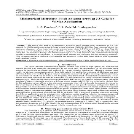 Miniaturized Microstrip Patch Antenna Array at 3.8 GHz for WiMax Application