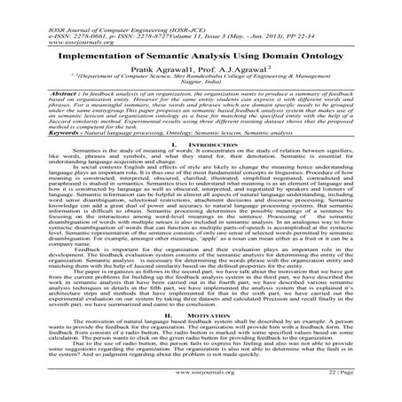 Implementation of Semantic Analysis Using Domain Ontology