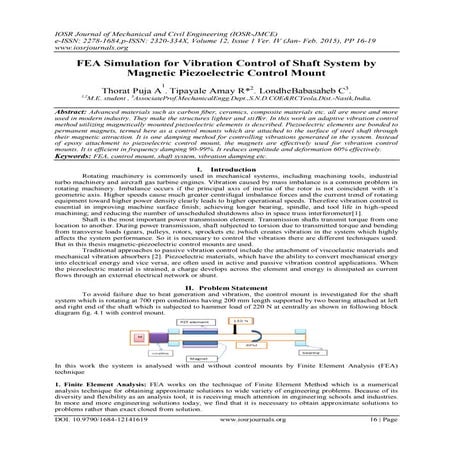 FEA Simulation for Vibration Control of Shaft System by Magnetic ...