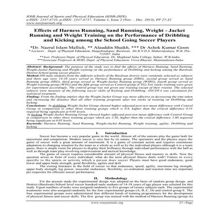 Effects of Harness Running, Sand Running, Weight - Jacket Running and Weight ...