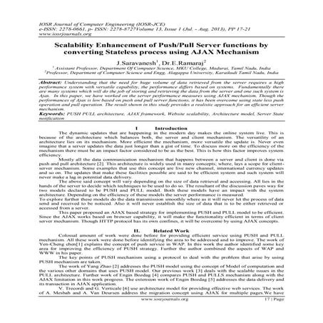 Scalability Enhancement of Push/Pull Server functions by converting Stateless...