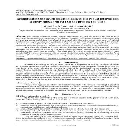 Recapitulating the development initiatives of a robust information security s...