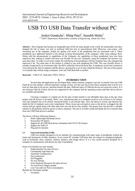 USB TO USB Data Transfer without PC