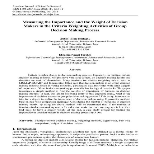 Multi criteria decision making | PPT