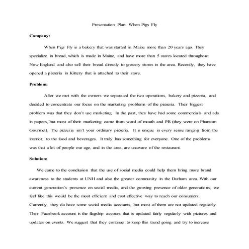 Presentation Plan (WPF)